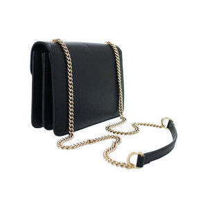 Gucci GG leather shoulder bag calfskin Interlocking black